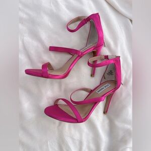 Steve Madden pink satin sandal heels - size 8.5